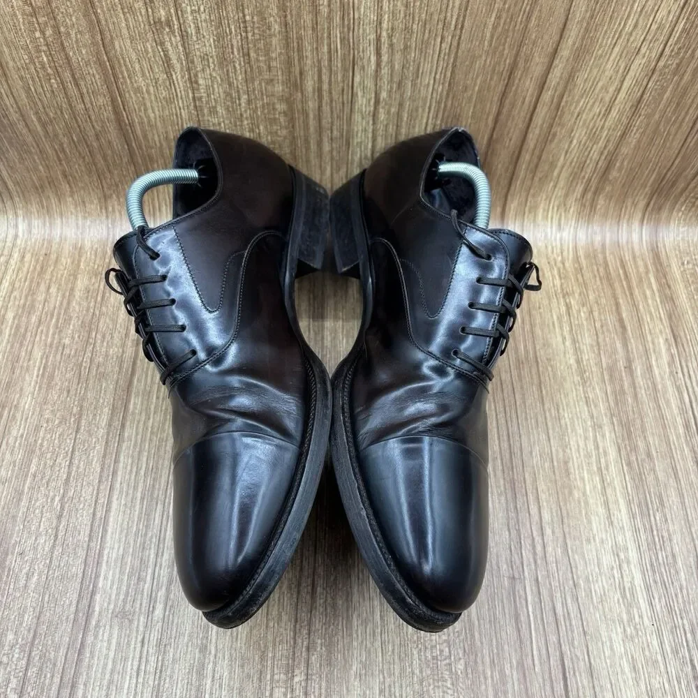 Salvatore Ferragamo Cap Toe Oxfords‎ Mens Sz 10.5 EEE Brown Leather Dress Shoes